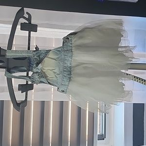 Mayoral denim dress with tulle skirt